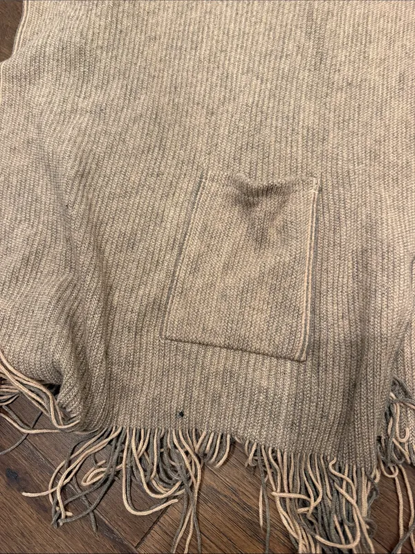 Steve Madden Open Front Ribbed Knit Poncho Beige One Size - C19-108 - Image 6