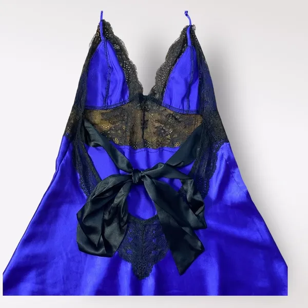 Victoria’s Secret Purple Satin Lace Lingerie Chemise Mini Dress Size‎ Medium Y2K - Image 7