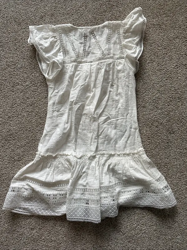 Veronica Beard Cream Eyelet Button-Front Dress - Image 4