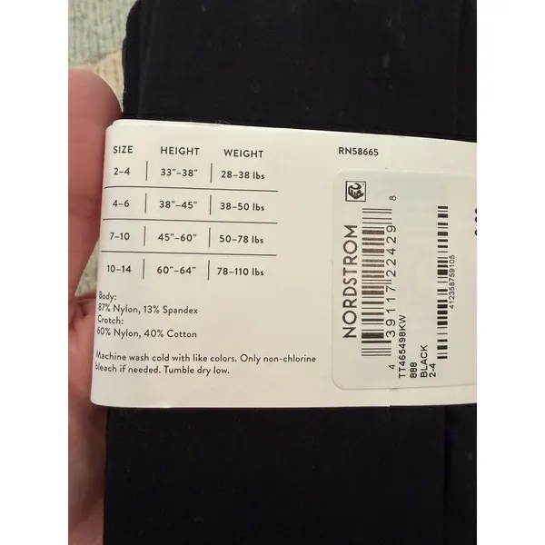 Nordstrom Tights 3 Pairs Black Womens Sz S/M NWT - Image 3
