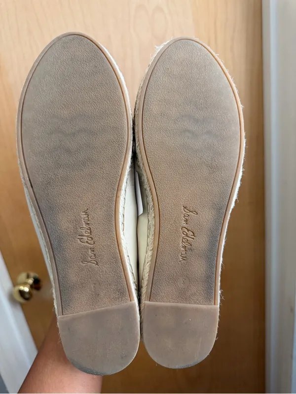 Sam Edelman Women’s Cream Leather Espadrille Loafers. Size: US 8 - Image 7