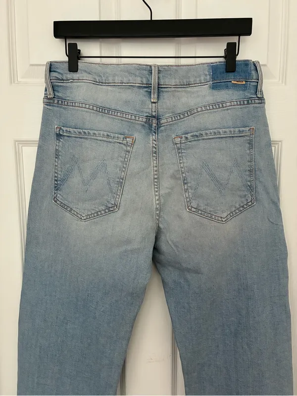 Mother The Ditcher Crop Color-block Denim Jeans, Pre-Party, Size 28 - Image 10
