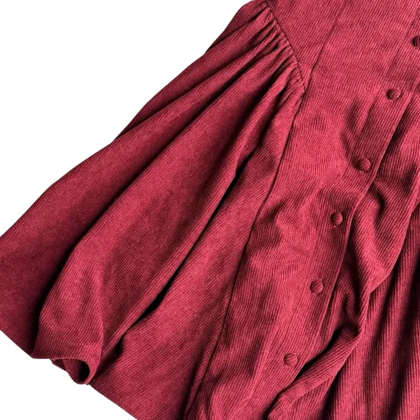 Altar'd State Ollie Mini Dress Burgundy Corduroy XS - Image 8