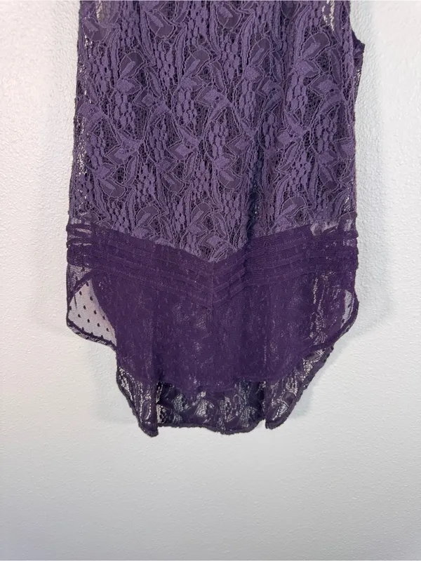 Free People Purple Lace Sleeveless Tunic Boho Blouse Womens S Festival Indie Top - Image 9