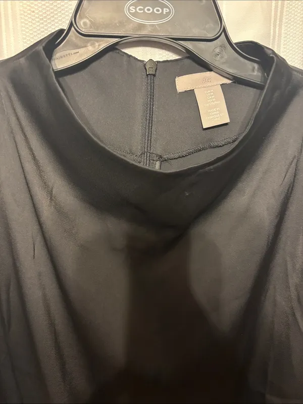 H&M Black Satin Long-Sleeve Blouse - Image 3