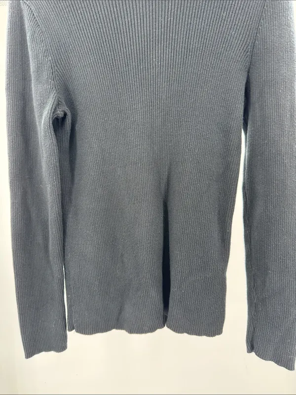Lauren Ralph Lauren Ribbed Turtleneck Sweater Black M fall winter minimalist - Image 6