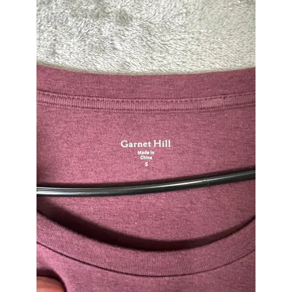Garnet Hill Boxy Ruffle Detail Tee Small Garnet 3/4 Sleeve Tunic Organic Cotton - Image 5