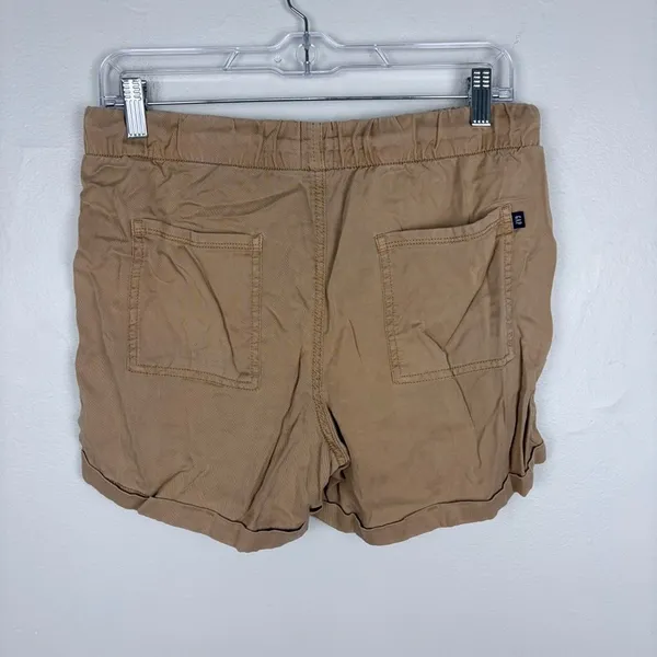 GAP Pull-On Tencel Shorts Tan Cuffed Elastic‎ Waist Breathable Small - Image 3
