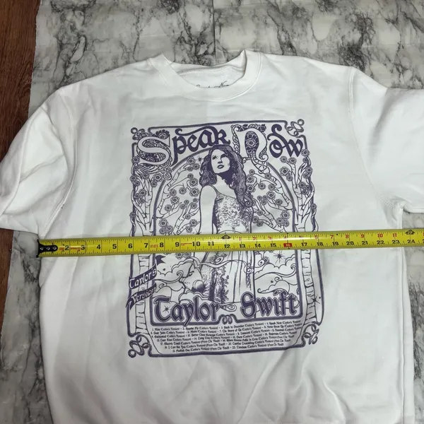 Taylor Swift Speak Now Taylors version crewneck Sweatshirt white purple Large - Image 5
