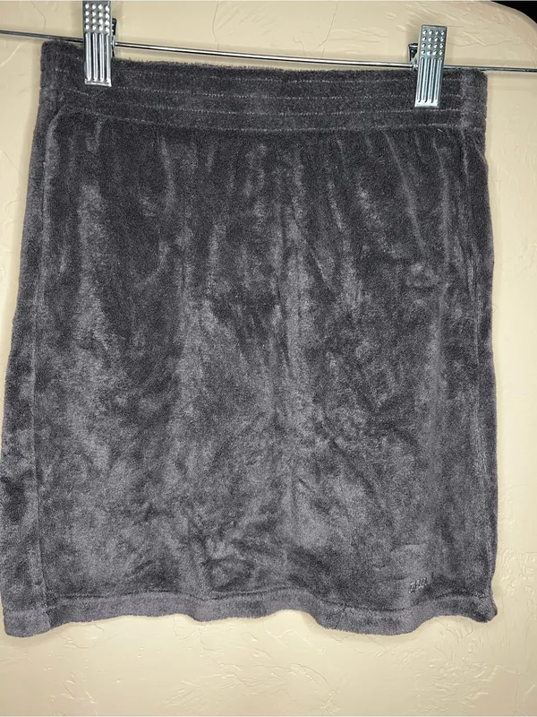 TNA Aritzia Crest Terry Cloth Pull On Mini Dark Gray Athleisure‎ Skirt - Image 2