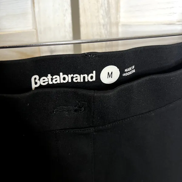 BETABRAND Women's Wide Leg Yoga Work Pant Faux Pockets Black Medium - Image 8