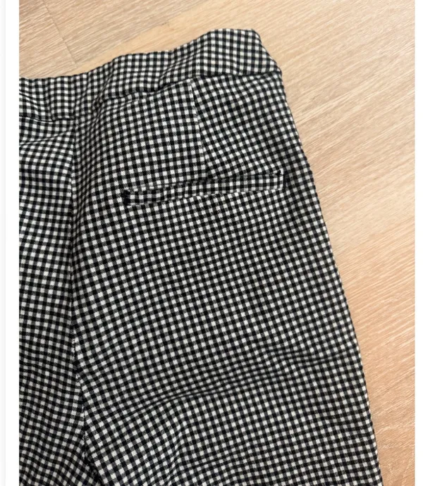ZARA Black & White Gingham Slim Ankle Trousers - Image 7