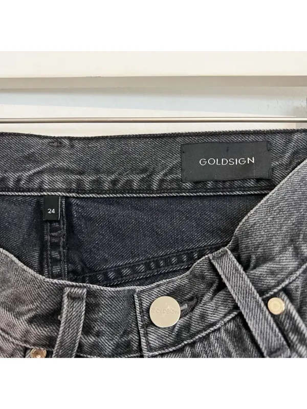Goldsign‎ Benefit Jeans Size 24 Gray High Rise Straight Rigid Old Money Minimal - Image 8