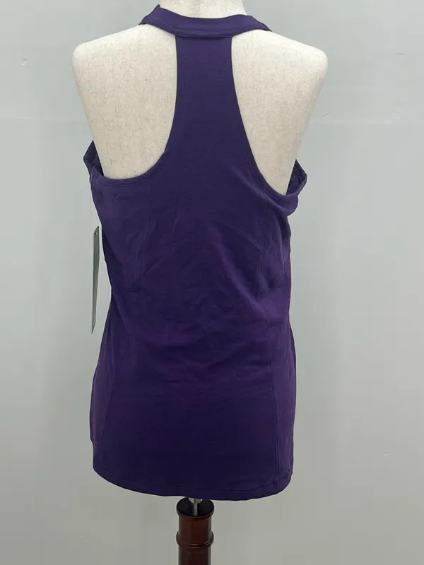 Alo Yoga Relax Tank Top Deep Purple Bamboo Athletic Workout Racerback NWT Large - Image 4