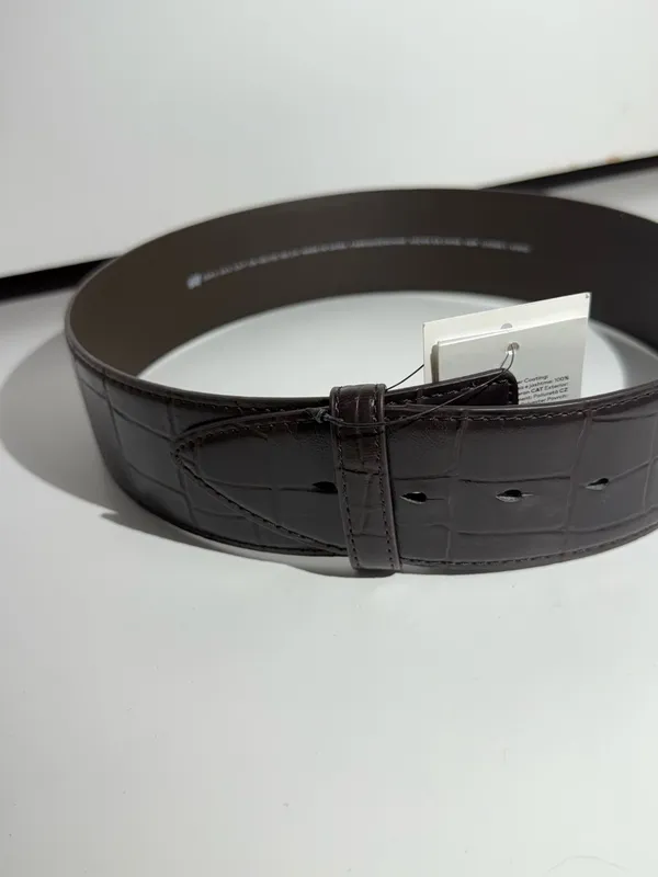 NWT H&M Women's Dark Brown Croc-Embossed Belt - Image 3