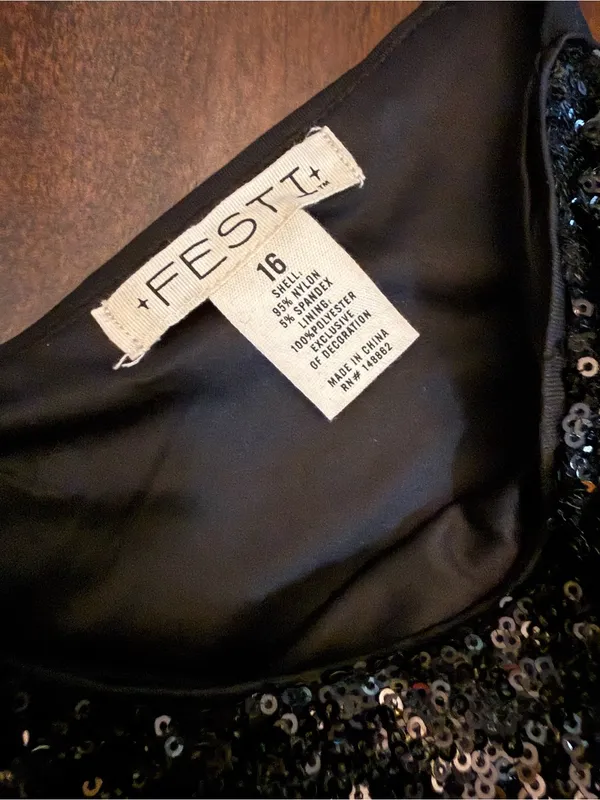 Torrid Festi Black Sequin Fringe Dress 16 Plus Flapper Gatsby Party - Image 5
