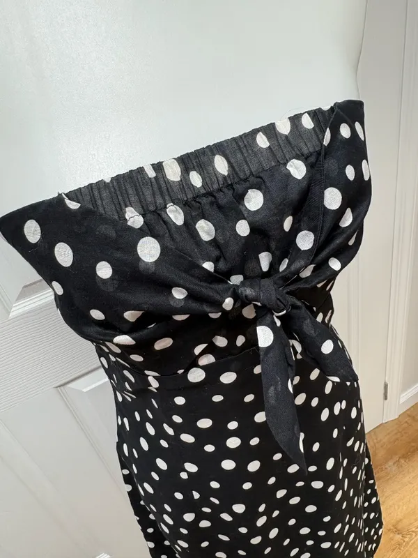 Jill Michelle Black Ad‎ White Polka Dot Strapless Midi Dress - Size 8. - Image 5