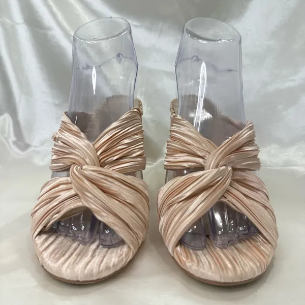 Free People X Jeffrey Campbell Venice Mule Heels 6.5 Twist Satin Feminine Chic - Image 2
