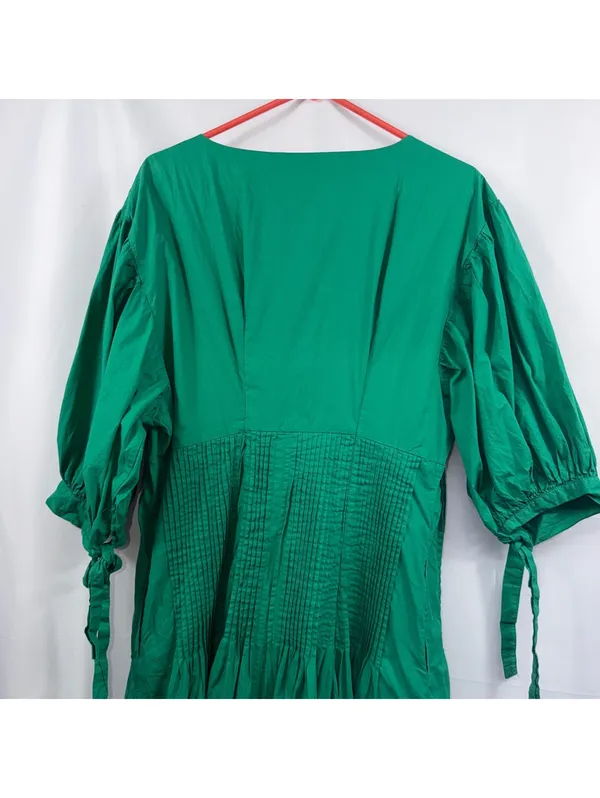 Maeve Anthropologie Green Pintuck Midi Dress XL - Image 7