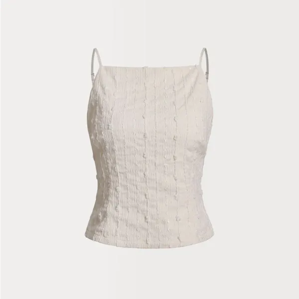 Rihoas Beige Textured Slim Cami Top - Image 5