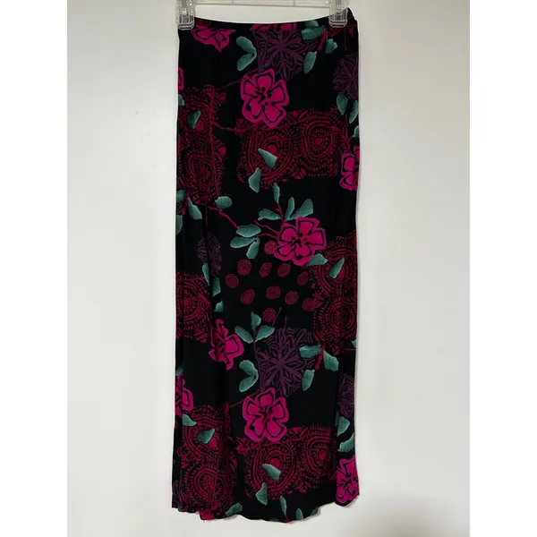 California Krush Womens Floral Mandala 2 Piece Set Black Magenta Rayon Small - Image 8
