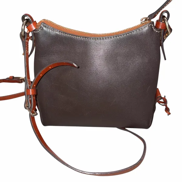 Dooney & Bourke Brown Leather Crossbody Bag - Image 4
