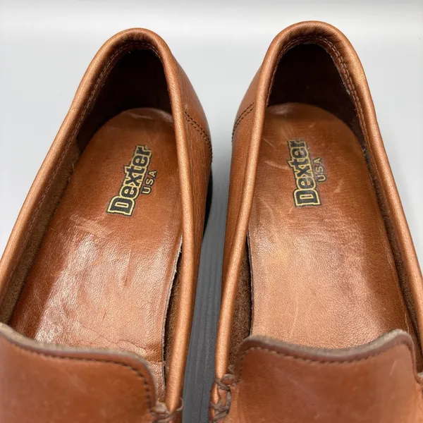 Vintage Dexter USA Shoes Womens Size 8 Brown Leather Moccasins Loafers Country - Image 3