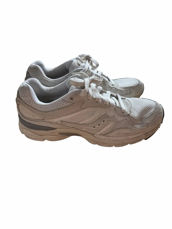 Saucony Off-White/Light Gray Mesh Athletic Sneakers - Image 3
