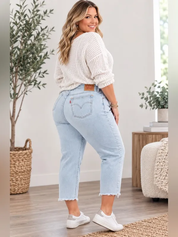 LEVI’S Cropped High Rise Straight Leg 501 Jean Size 26 NEW - Image 2