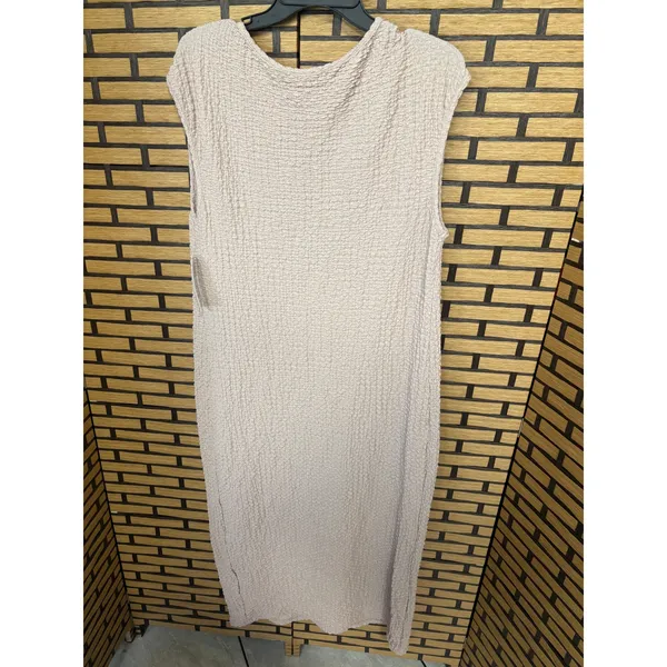 Time‎ And Tru Tan Textured Midi Dress Maternity Size XL - Image 2