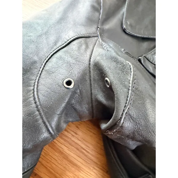 Bullskins Vintage Leather Motorcycle Jacket Side Lace Biker Black Womens M 14 - Image 13