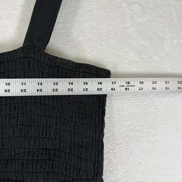 Quince Organic Cotton Gauze‎ Smocked Wide Leg Jumpsuit Square Neck Sleeveless XL - Image 3