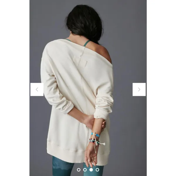 Anthropologie Pilcro Donna Ivory Wide Neck Tunic Pullover - Image 2