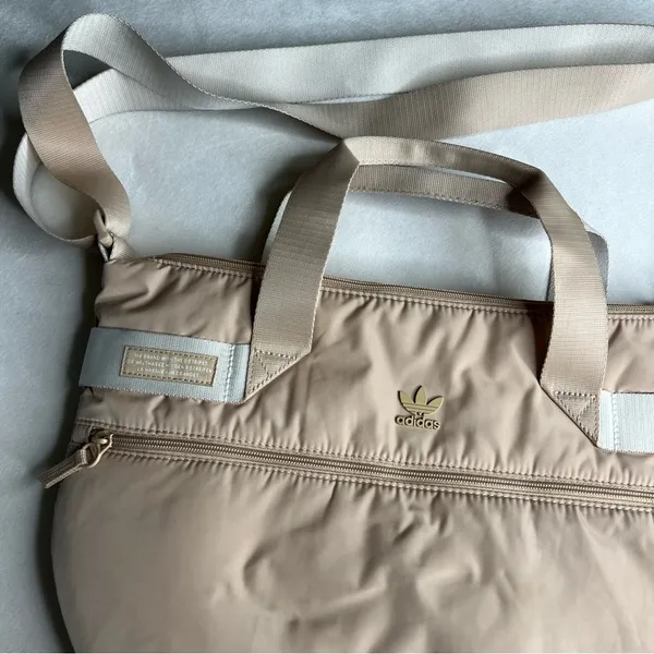 Adidas Puffer Shopper Tote in Beige and Tan - Image 4
