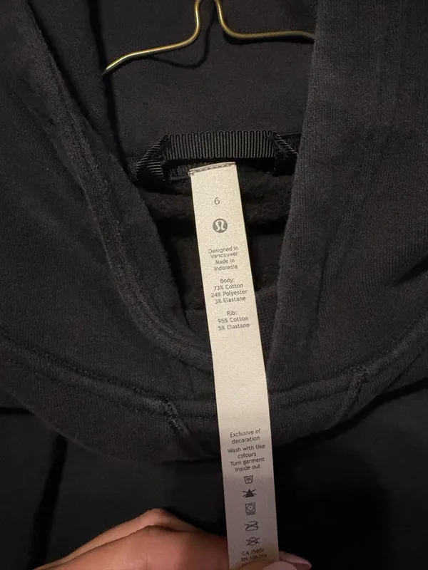 Lululemon Black hoodie Size 6 - Image 3
