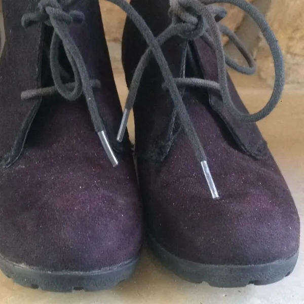 White Mountain Irma Heeled Lace Up Vegan Booties Black Size 7.5 - Image 5