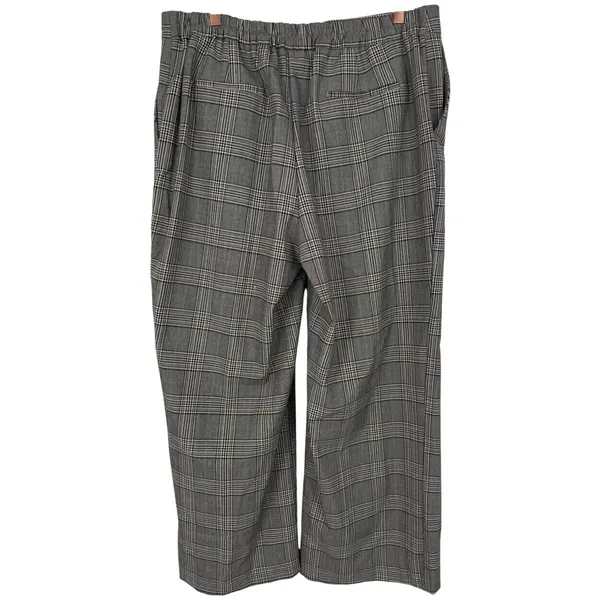 Nicole Miller New York Womens Gray Brown Plaid Wide Leg Trousers Pants Size 14 - Image 2