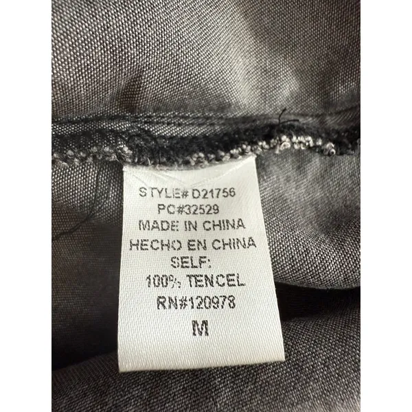 Entro Women's Gray Chambray Tunic‎ Dress Size M Western Chic Prairie Country - Image 13