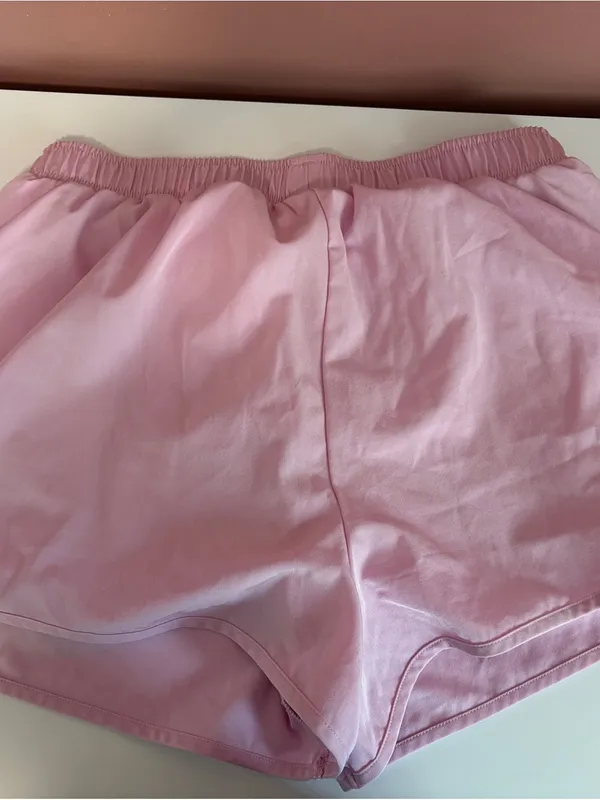 Women's Light Pink Athletic Running Shorts with Elastic Waist - Image 3