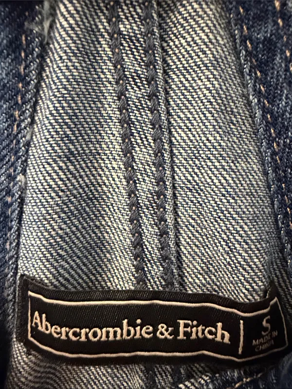 Abercrombie & Fitch Distressed Denim Overall Shorts - Size Small - Image 6
