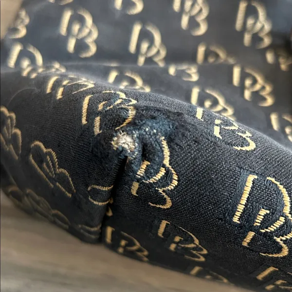 Dooney & Bourke Black and Brown Logo Satchel - Image 3