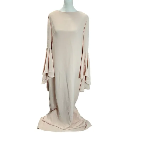 Sposa Bella Blush Pink Bell Sleeve Formal Gown Maxi Dress Womens M - Image 2