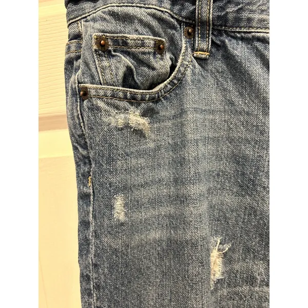 J.Crew Matchstick Jeans Womens 30 Blue Distressed Straight Leg Cotton RN77388 - Image 3