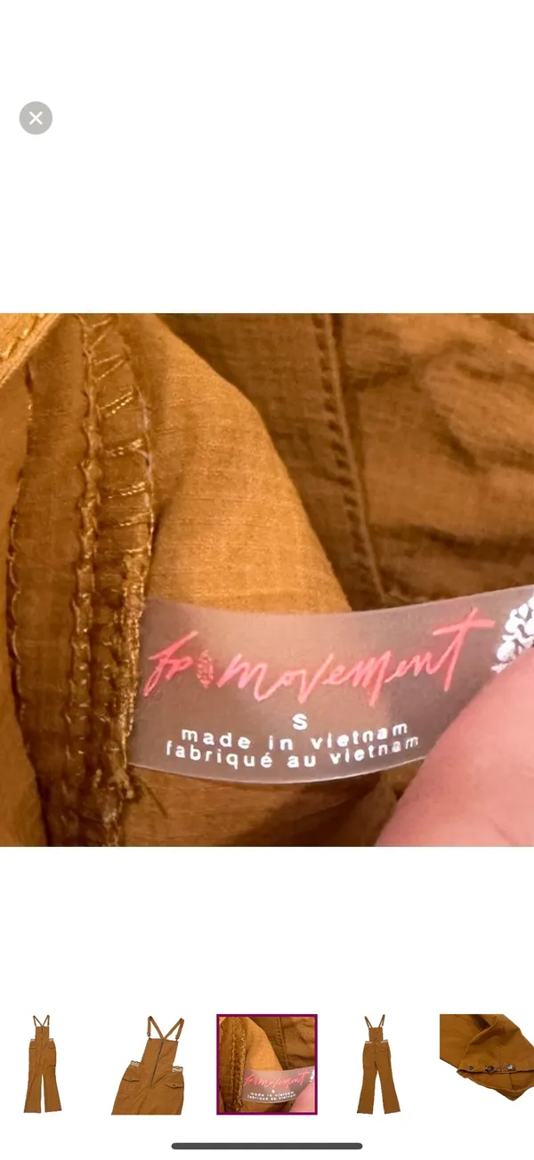 Free People New Cascade jumpsuit In the color Amber. Size:S - Image 9
