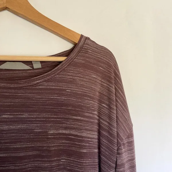 Athleta heathered purple maternity dress‎ women's size medium long sleeves - Image 2