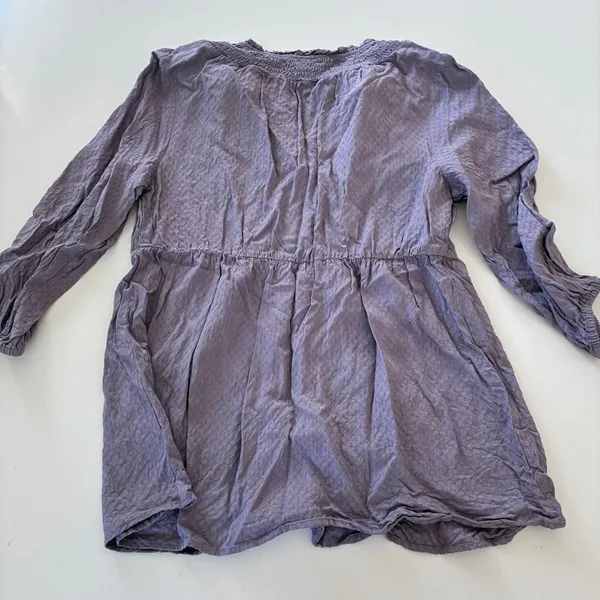 Isabel by‎ Ingrid & Isabel Maternity Tunic Top Purple Clip Dot Smocked Neck M - Image 3