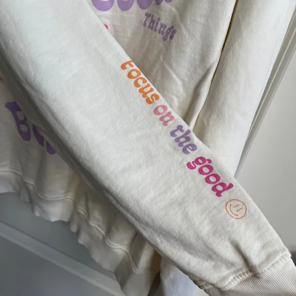 Sunkissed Coconut Cream Graphic Hoodie Sweatshirt Focus On The Good Women Medium - Image 3