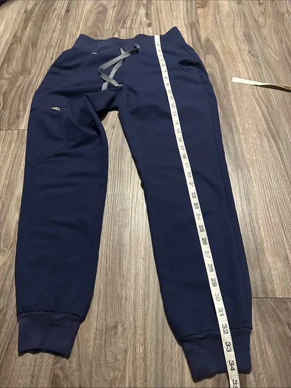 Figs Navy Jogger Scrub Pants with Gray Drawstring - Image 8