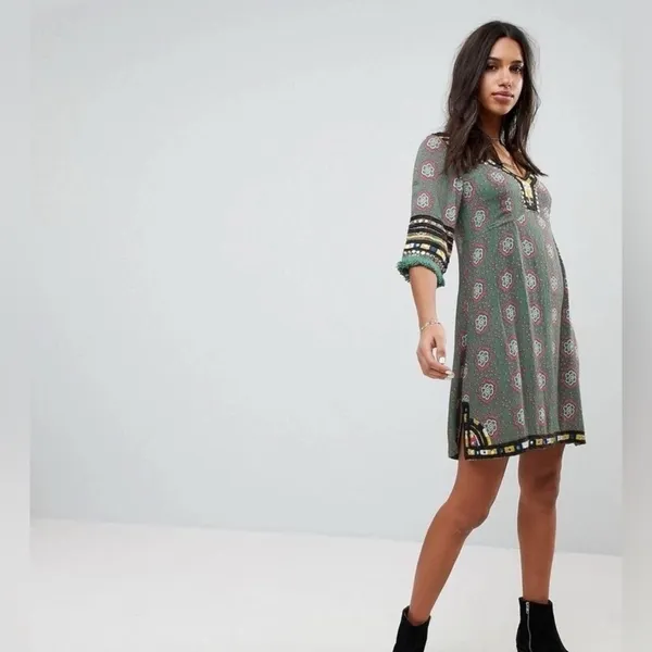 Anthropologie Raga Elena Printed Embroidered Tunic Dress Size Small - Image 2