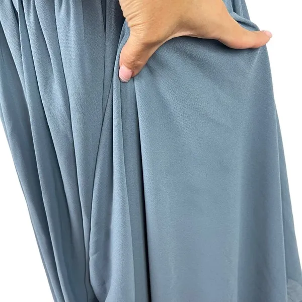 Lulus Endless Glamour Slate Blue Strapless Maxi Dress XL – Pleated Wedding Guest - Image 15